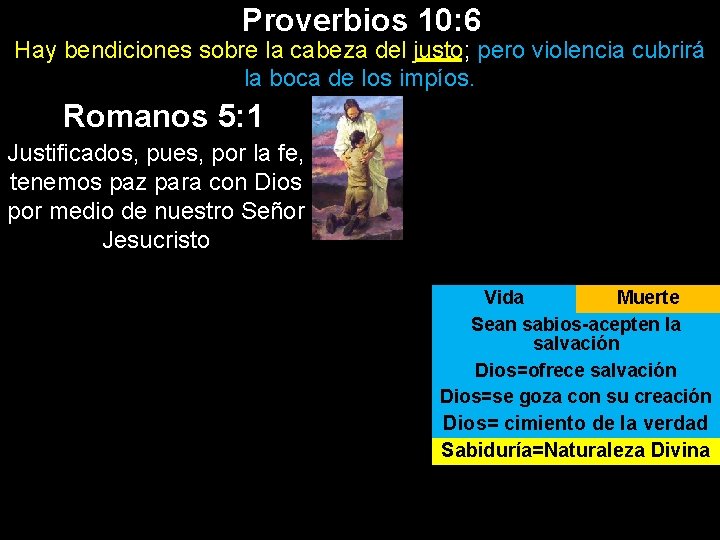 Proverbios 10: 6 Hay bendiciones sobre la cabeza del justo; pero violencia cubrirá la