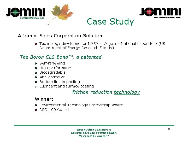 Case Study A Jomini Sales Corporation Solution Technology developed for NASA at Argonne National