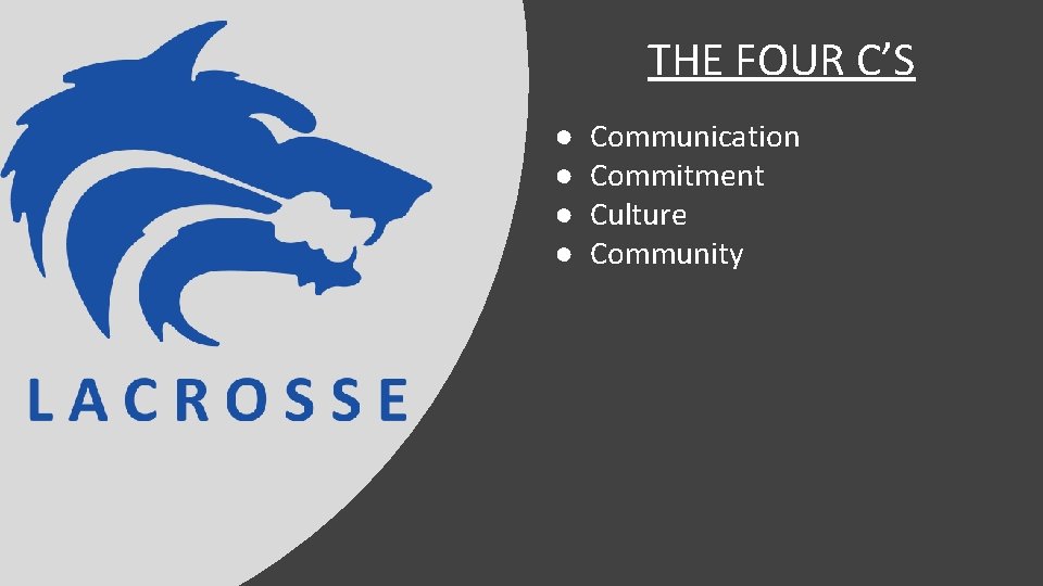 THE FOUR C’S ● ● Communication Commitment Culture Community 