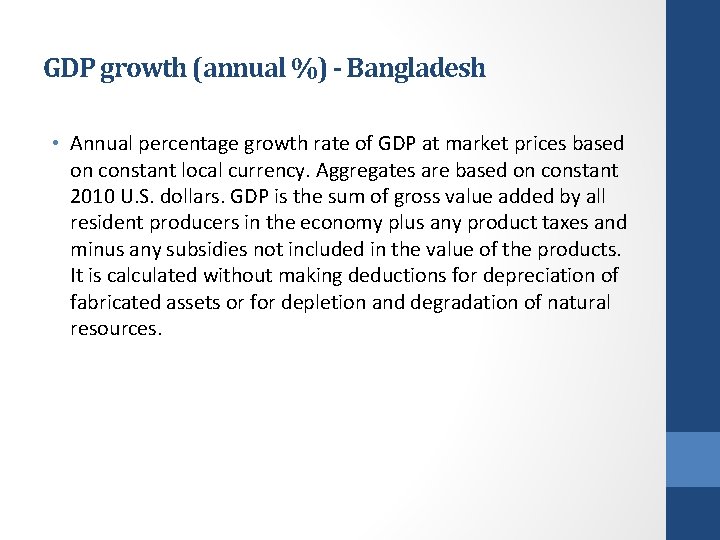 GDP growth (annual %) - Bangladesh • Annual percentage growth rate of GDP at
