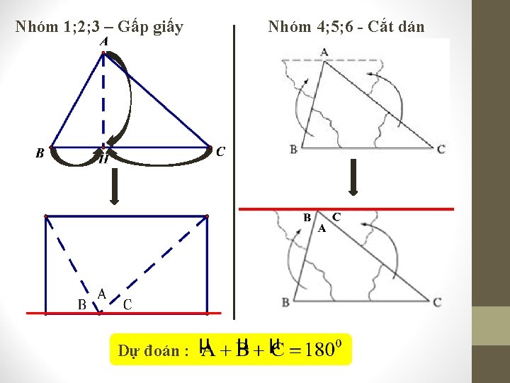 Nhóm 1; 2; 3 – Gấp giấy Dự đoán : Nhóm 4; 5; 6