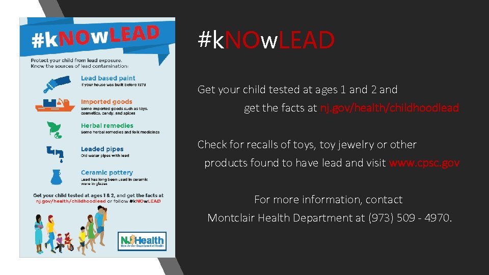 #k. NOw. LEAD Get your child tested at ages 1 and 2 and get