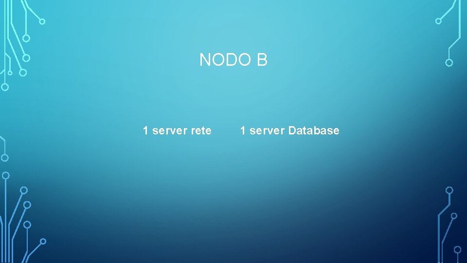 NODO B 1 server rete 1 server Database 