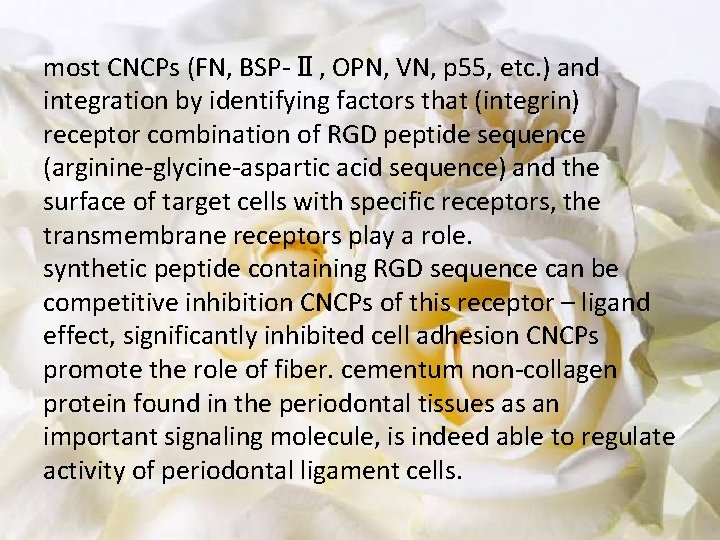 most CNCPs (FN, BSP-Ⅱ, OPN, VN, p 55, etc. ) and integration by identifying