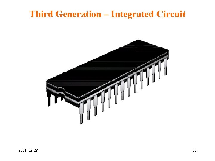 Third Generation – Integrated Circuit 2021 -12 -28 61 Third Generation – Integrated Circuit 2021 -12 -28 61
