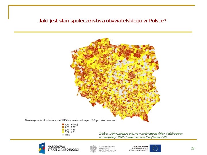 Jaki jest stan społeczeństwa obywatelskiego w Polsce? Źródło: „Najważniejsze pytania – podstawowe fakty. Polski