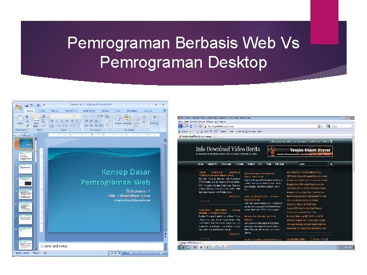 Pemrograman Berbasis Web Vs Pemrograman Desktop 