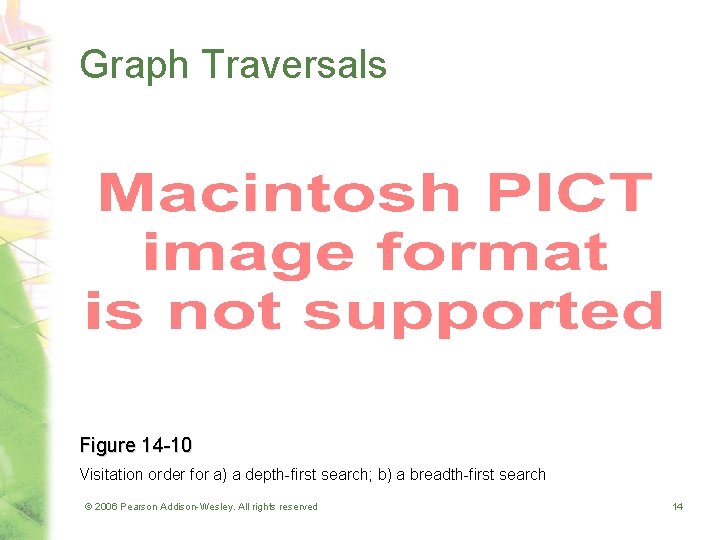 Graph Traversals Figure 14 -10 Visitation order for a) a depth-first search; b) a