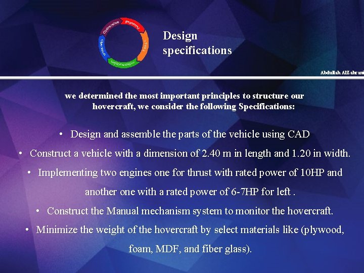 Design specifications Abdullah Al. Zahrani we determined the most important principles to structure our