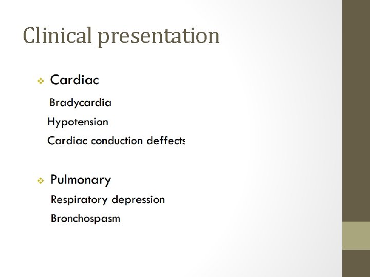 Clinical presentation 