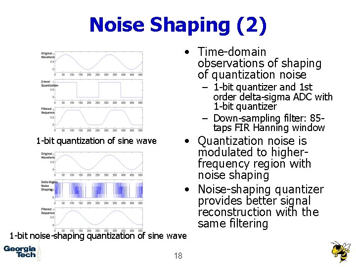 Noise Shaping (2) • Time-domain observations of shaping of quantization noise – 1 -bit