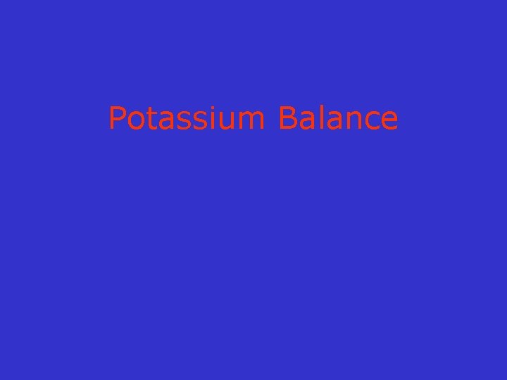Potassium Balance 