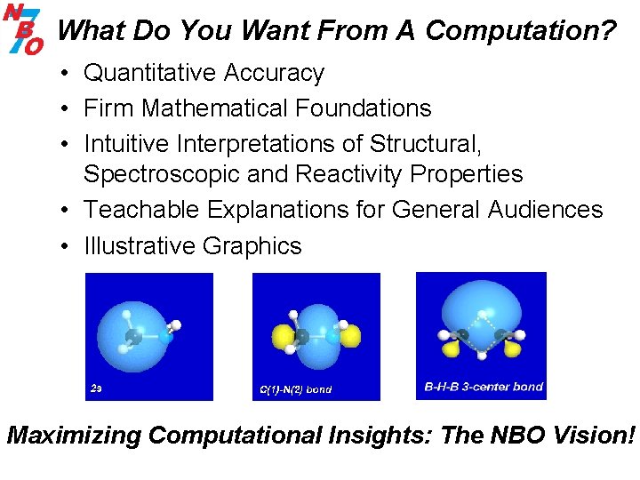 What Do You Want From A Computation? • Quantitative Accuracy • Firm Mathematical Foundations