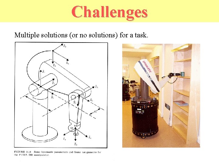Challenges Multiple solutions (or no solutions) for a task. 