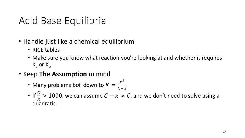 Acid Base Equilibria • 17 
