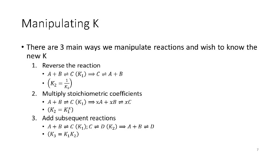 Manipulating K • 7 