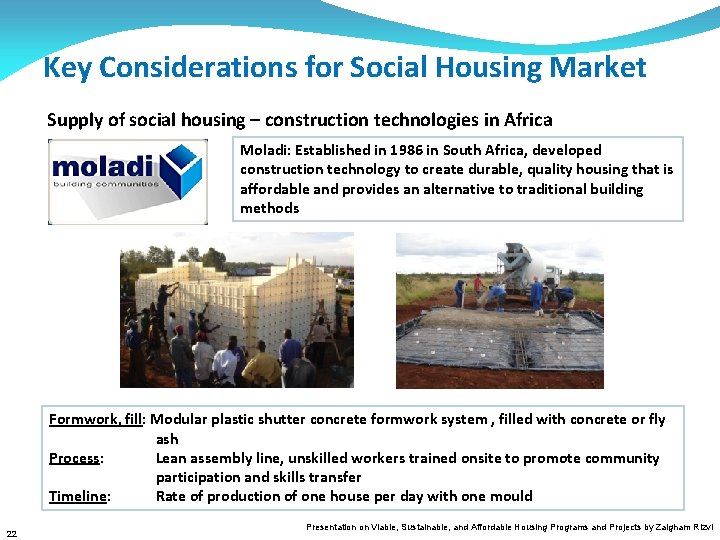 Key Considerations for Social Housing Market Supply of social housing – construction technologies in