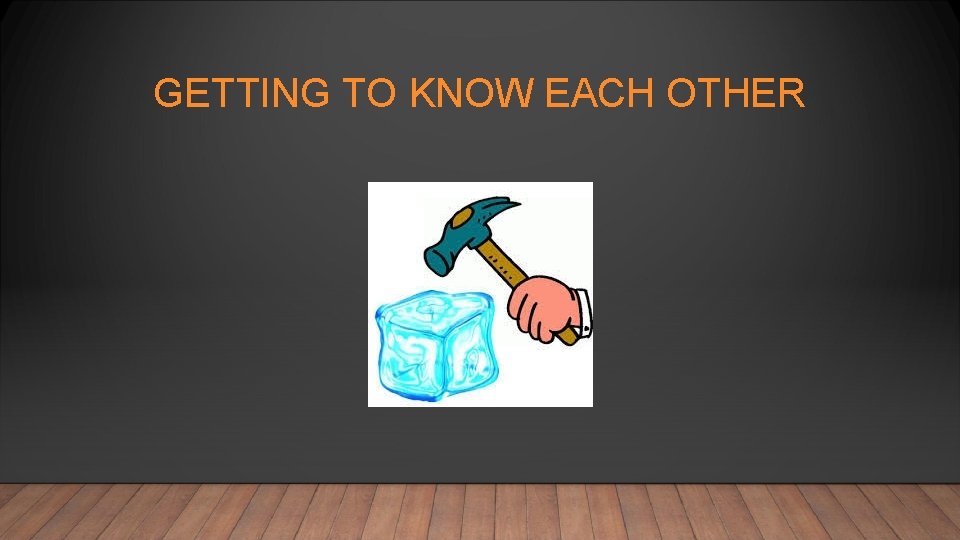 GETTING TO KNOW EACH OTHER 