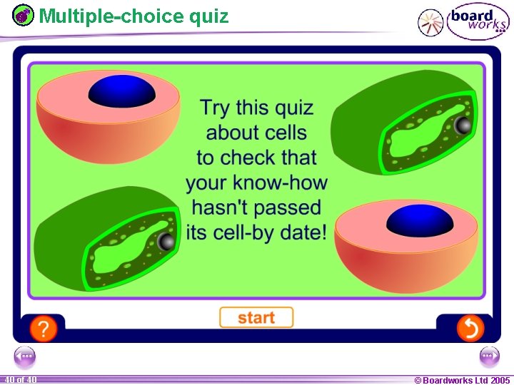 Multiple-choice quiz 1 40 ofof 20 40 © Boardworks Ltd 2005 2004 