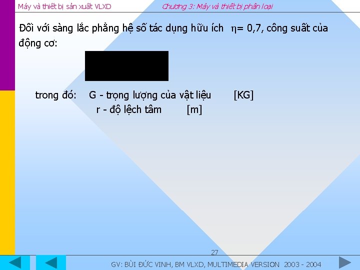 Máy và thiết bị sản xuất VLXD Chương 3: Máy và thiết bị phân