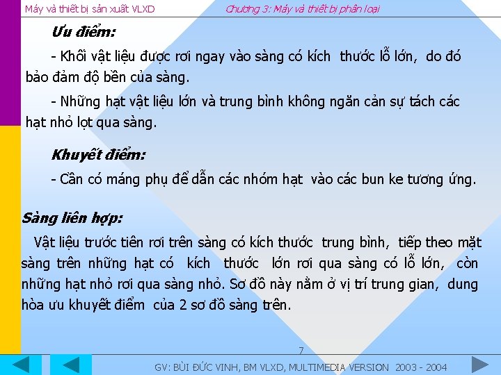 Máy và thiết bị sản xuất VLXD Chương 3: Máy và thiết bị phân