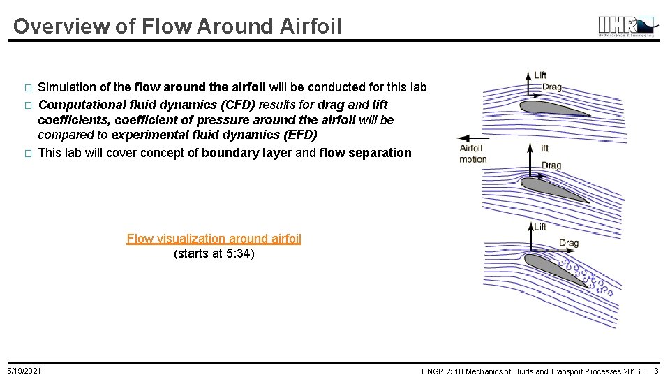 Overview of Flow Around Airfoil � � � Simulation of the flow around the