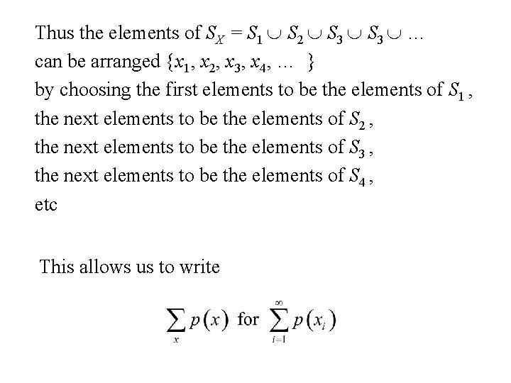 Thus the elements of SX = S 1 S 2 S 3 … can