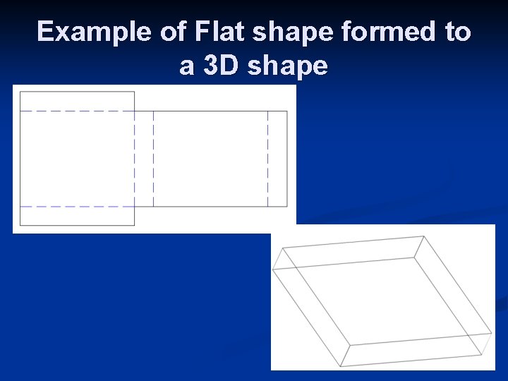 Example of Flat shape formed to a 3 D shape 