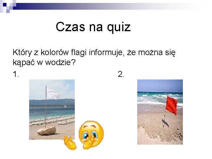 Czas na quiz Który z kolorów flagi informuje, że można się kąpać w wodzie?