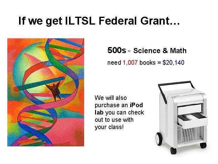 If we get ILTSL Federal Grant… 500 s - Science & Math need 1,
