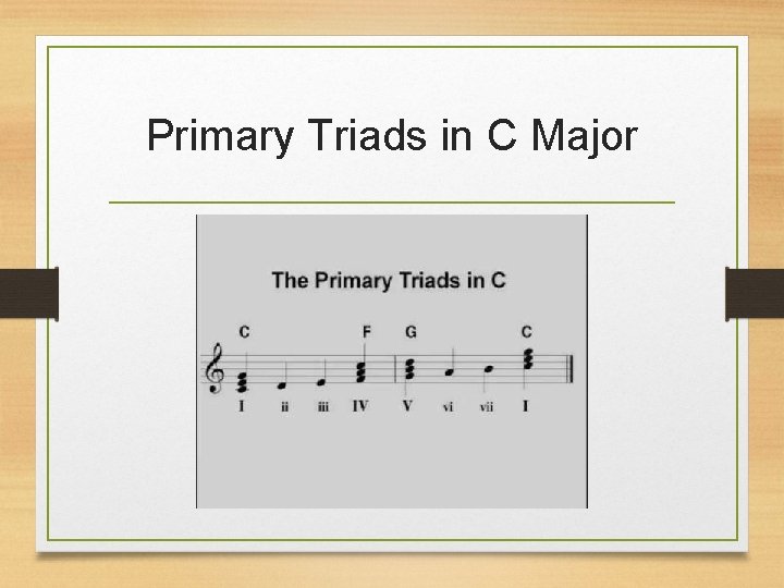 Primary Triads in C Major 