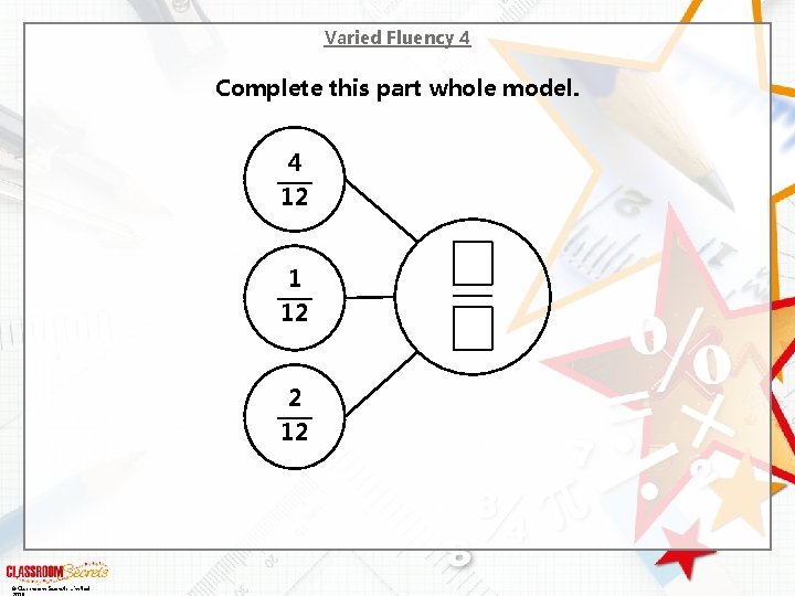 Varied Fluency 4 Complete this part whole model. 4 12 1 12 2 12