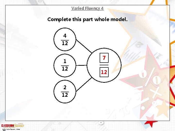 Varied Fluency 4 Complete this part whole model. 4 12 1 12 2 12