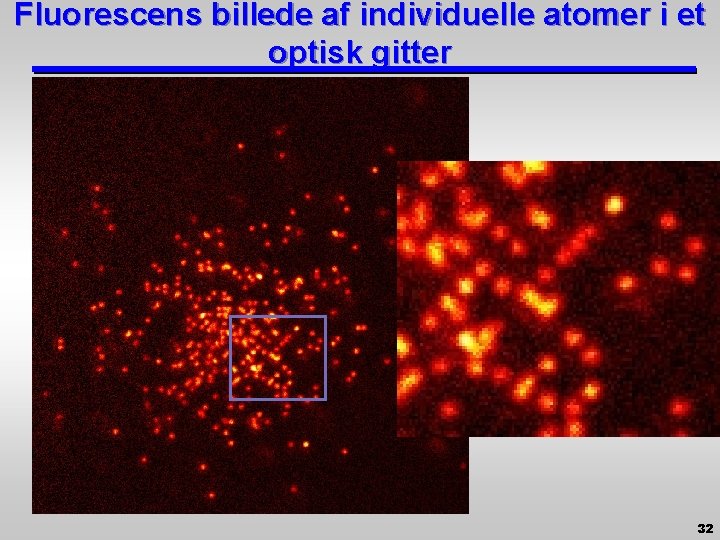 Fluorescens billede af individuelle atomer i et optisk gitter 32 