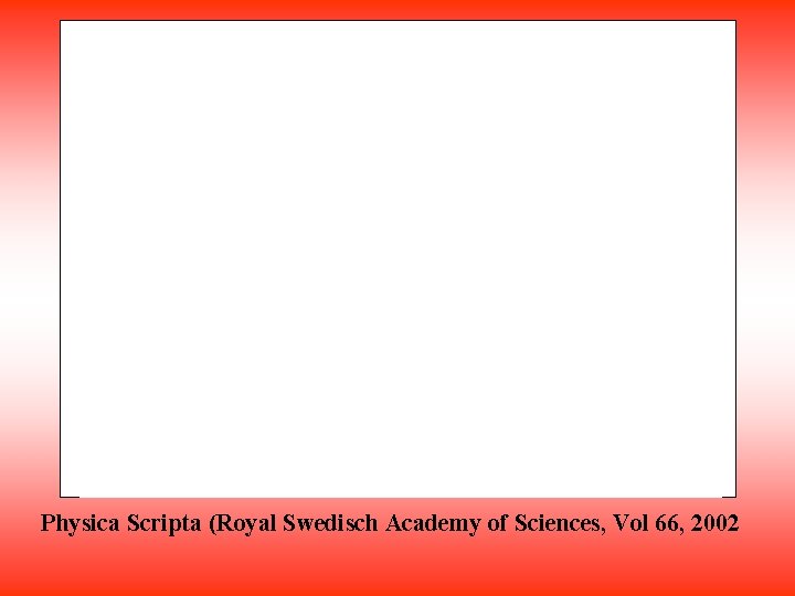 Physica Scripta (Royal Swedisch Academy of Sciences, Vol 66, 2002 Physica Scripta (Royal Swedisch Academy of Sciences, Vol 66, 2002