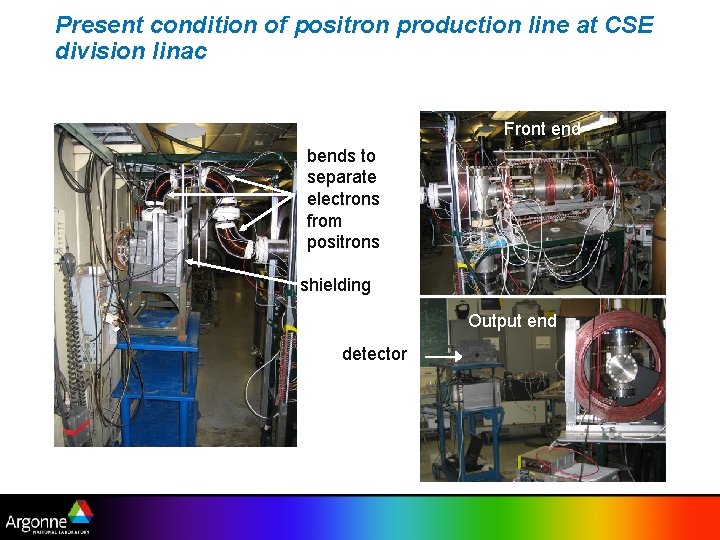 Present condition of positron production line at CSE division linac Front end bends to