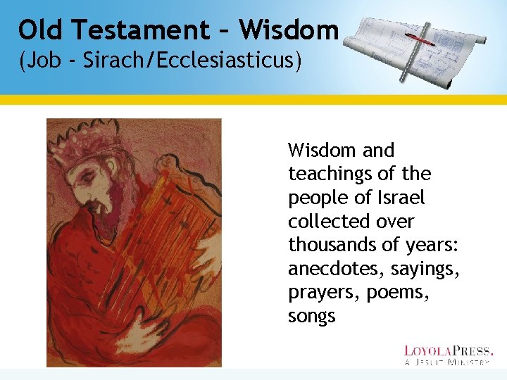 Old Testament – Wisdom (Job - Sirach/Ecclesiasticus) Wisdom and teachings of the people of