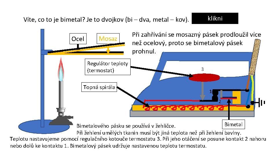 klikni Víte, co to je bimetal? Je to dvojkov (bi – dva, metal –