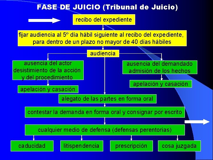 FASE DE JUICIO (Tribunal de Juicio) recibo del expediente fijar audiencia al 5º día