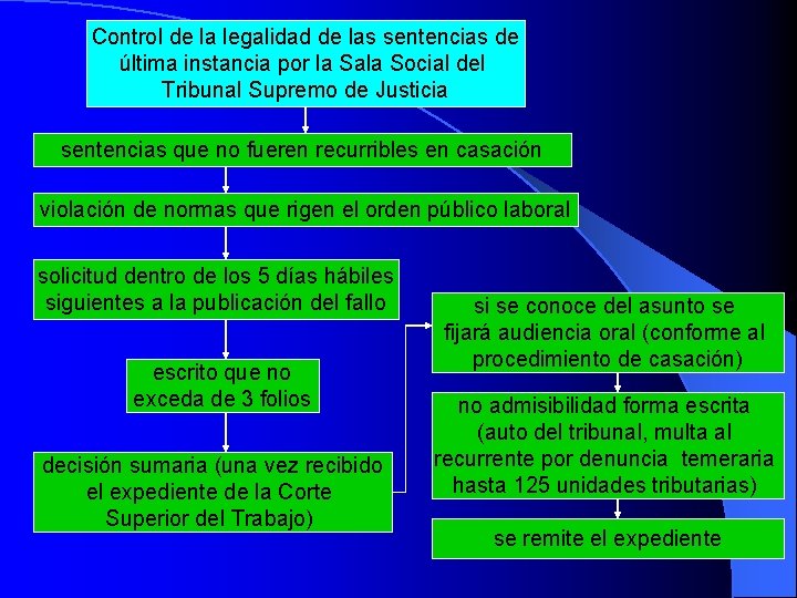Control de la legalidad de las sentencias de última instancia por la Sala Social