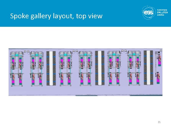 Spoke gallery layout, top view 21 