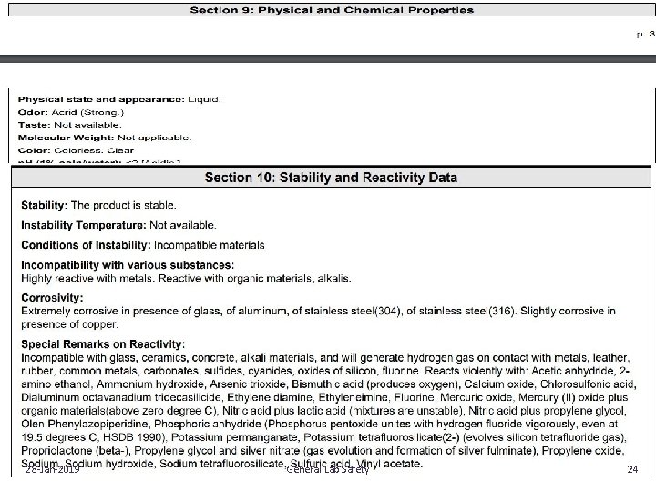 28‐Jan‐ 2019 General Lab Safety 24 