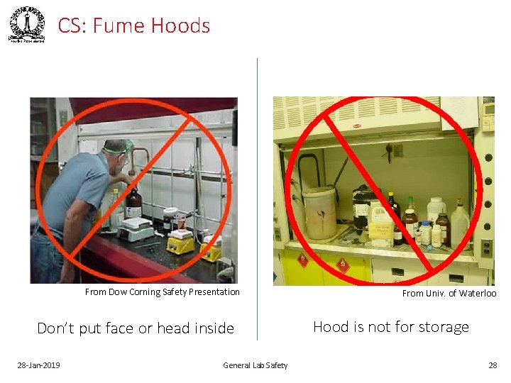CS: Fume Hoods From Dow Corning Safety Presentation Don’t put face or head inside