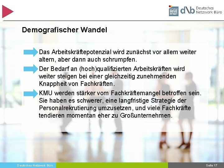 Demografischer Wandel Das Arbeitskräftepotenzial wird zunächst vor allem weiter altern, aber dann auch schrumpfen.