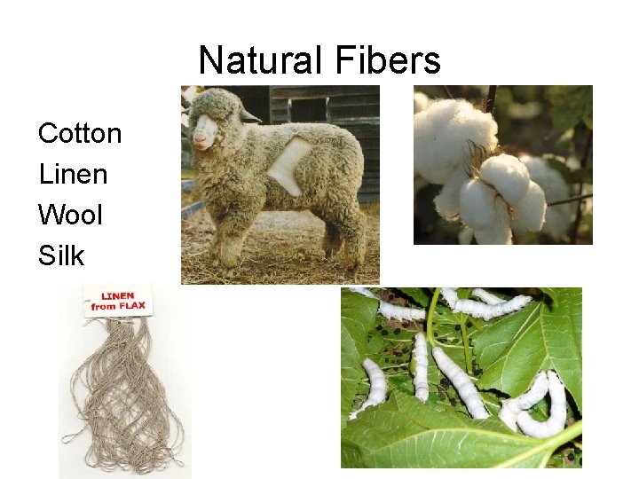 Natural Fibers Cotton Linen Wool Silk 