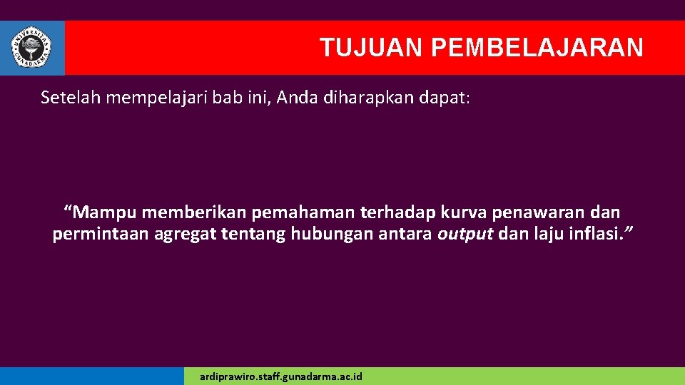 TUJUAN PEMBELAJARAN Setelah mempelajari bab ini, Anda diharapkan dapat: “Mampu memberikan pemahaman terhadap kurva