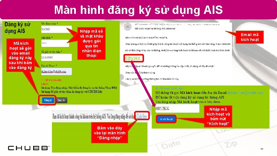 Màn hình đăng ký sử dụng AIS Mã kích hoạt sẽ gởi vào email