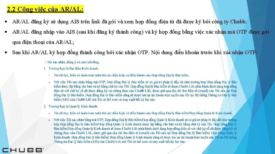 2. 2 Công việc của AR/AL: AR/AL đăng ký sử dụng AIS trên link