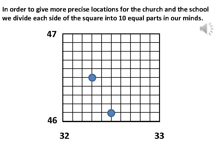 In order to give more precise locations for the church and the school we