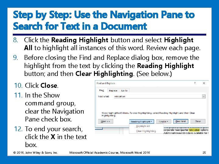 Step by Step: Use the Navigation Pane to Search for Text in a Document